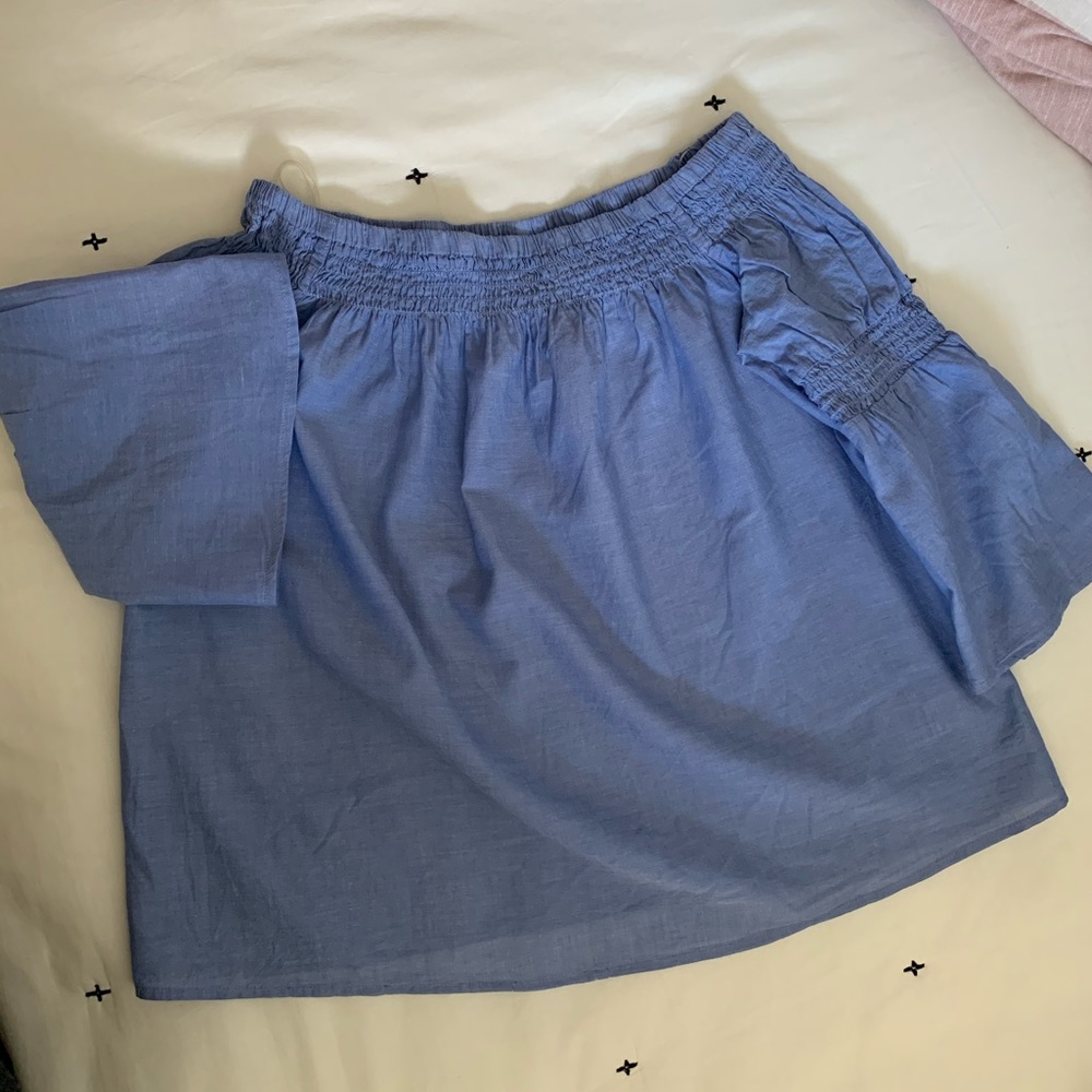 a.n.a off-the-shoulder denim blouse